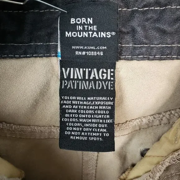 Kuhl Kanvus Jeans Mens 33x28 Brown Vintage Patina Dye Canvas Outdoor Pants - Picture 9 of 12